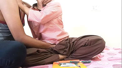 Indian Desi village college student was fucking with boyfriend in badroom in clear Hindi audio language