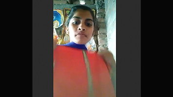 Village girl making video