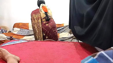 Tamil StepMom caught Stepson jerking cock She offered on cum out with her mouth and pussy