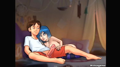 Summertime saga hot teen gets his dick harder and then fucked