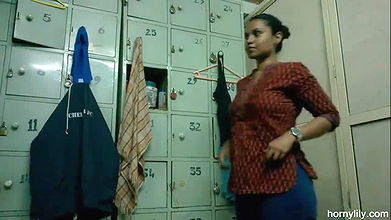 Big Boobs Tamil Indian Maid Horny Lily In Bathroom Changing Bra and Fingering Pussy in Panties