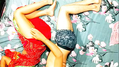 devar romance flirt with hot bhabhi on bed blowjob and Real Orgasm During Hard Fucking