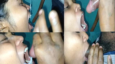 Daughter-in-law and father-in-law’s affair sex shakes father-in-law’s cock with hand and eats daughter-in-law sucks more and takes cum in the main