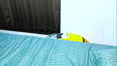 The brother-in-law was secretly watching the sister-in-law changing clothes