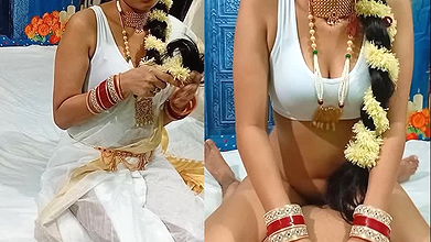 Tamil bhabhi’s pussy fucked in white saree