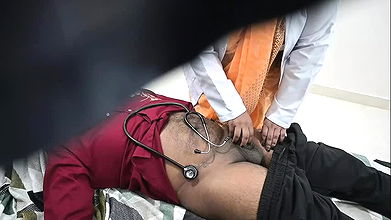 Indian doctor checking patient dick in clinic