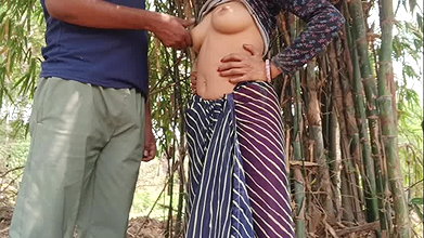 The brother-in-law took Neha Bhabhi to the forest and kissed the sister-in-law