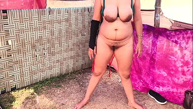 Indian Village aunty Fucked outdoor by his nephew Hot Hindi sex video