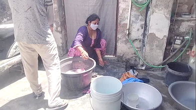 Fucked while washing clothes in the bathroom