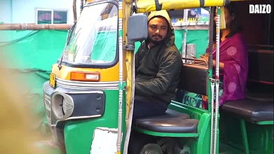Desi Bhabi seduces the auto driver and invites him for sex in her home, when her husband is out of the city