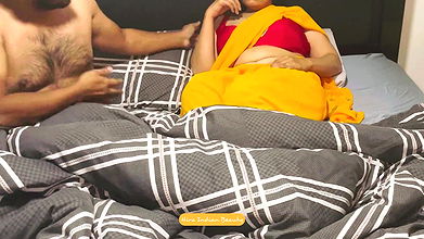 Saree Sex Hotwife’s Sensual Bedroom Fun with Her Cuckold Husband’s Boss