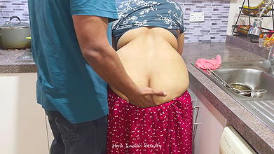 Indian Maid Enjoying with her Boss – Moaning Sex – Standing Pussy Eating – Boobs Press