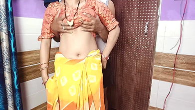 Hot indian bhabhi very romantic foreplay before enjoying sex with his husband