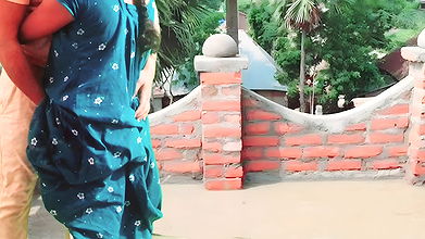 Boobs pressing outdoor