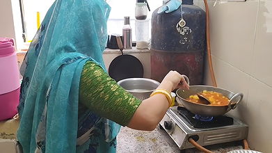 Bhabi was cooking in the kitchen, brother-in-law