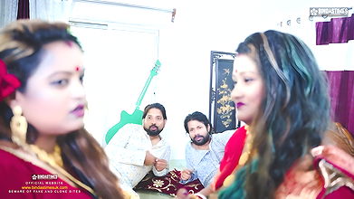 Desi Tharki Indian Jamindar StepBrothers Share their Four wives at the same Time For Real GangBang ( Hindi Audio )