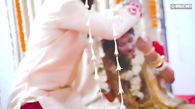 Desi Newly Married StarSudipa Fucked by a thief Infront of husband and turns into a Hardcore Threesome ( Hindi Audio )