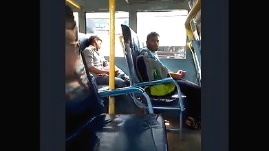 Dick fls on bus