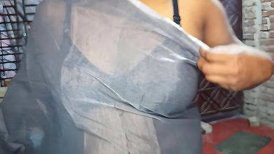 Desi Wife Slowly Undressing Saree