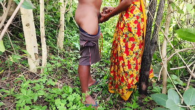 A hottest girl was gone to her owner work to jungle cutting ther her owner was asking her pussy for fucking then she was told ok