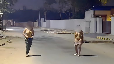 Two Sexy Wife Public Nude Show Dare