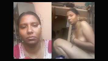 Tamil village married girl showing her in videocall by fringering to hubby