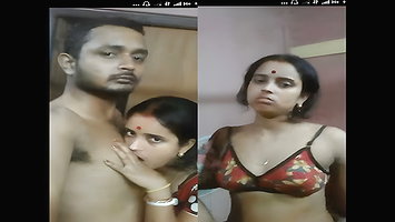 Newly-married couple foreplay sex on cam