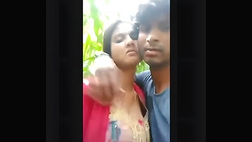 With lover in jungle