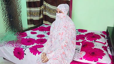 Indian Muslim Girl in Burkha Enjoys Romantic Rainy Night