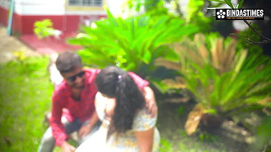 Super Hot Milf Doyel Fucks Outdoor with Chocolate Guy in the Rain (Hindi Audio)