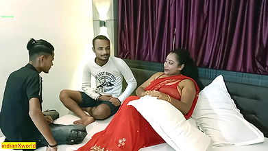 Indian Bengali beautiful stepsister shared and fucked! Hot threesome sex