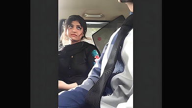 Desi cute girl on car