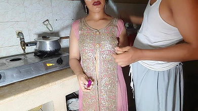 Step Brother Fucking Beautiful Stepsister in kitchen, Desi indian hindi sex