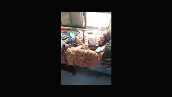 married couple romance in train