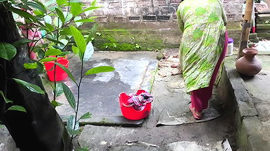 I see my aunty going to take a bath after I hugged and Fucking ass