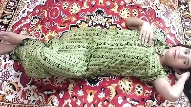 Aunty was caught in the bathroom from behind