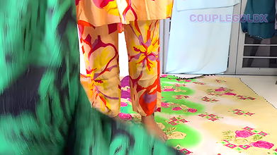 Komal was tired of working in the field and men tear pussy