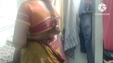 Indian desi hot Village wife removing saree in front of har boyfriend