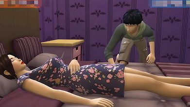 Japanese guy fucks Asian milf