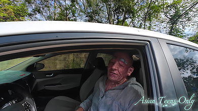 Mega Rich Grandpa Showing His Supercar, Cash Factory and Old Dick to Tiny Asian Teen