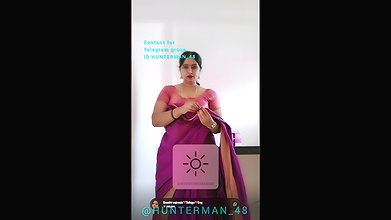 Swathi Vajraala Telugu Bhabhi Saree Lift On Tango 12