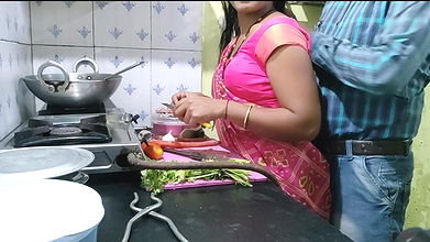 Desi Sister-in-law Was Cooking Food in Kitchen When Her Brother-in-law Came and Left Her.