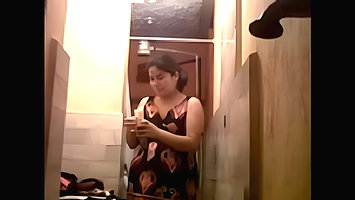 wife dress changing after shower