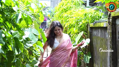 ABHAYA HIRANMAY Sexy Big Boobs and Cleavage in pink Saree  2