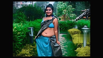 Hot Saree Fashion in Blue Bra & Black Saree ~ Nandini Chaterjee