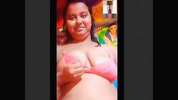 Boudi Showing her boobs and Pussy On VC