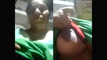 CHUBBY DESI BHABHI SHOWING GREAT AREOLS ON VIDEO CALL