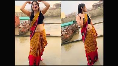 Sexy Girl Dancing in the Rain and Showing Armpits & Navel