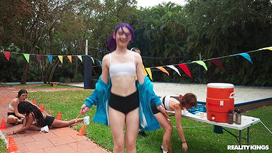 Crazy College GFs with Spiraling Spirit in Sporty Shorty Loves To Fuck