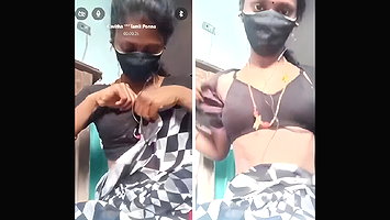 Kavitha Tamil Ponnu Getting Naked on Tango Live